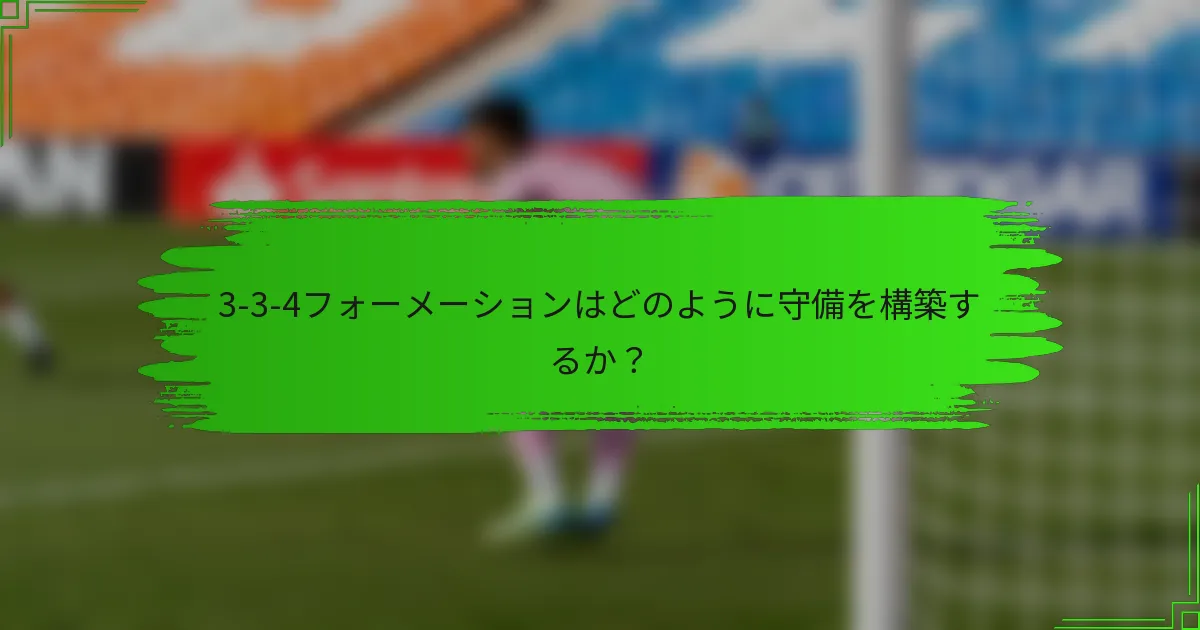 3-3-4フォーメーションはどのように守備を構築するか？