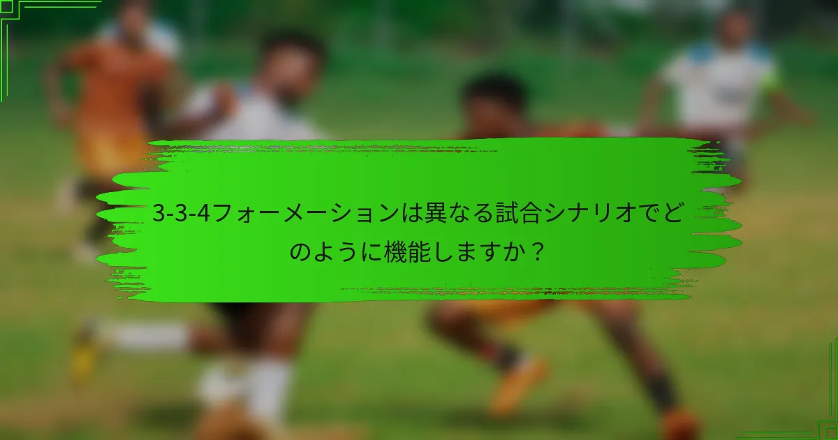 3-3-4フォーメーションは異なる試合シナリオでどのように機能しますか？