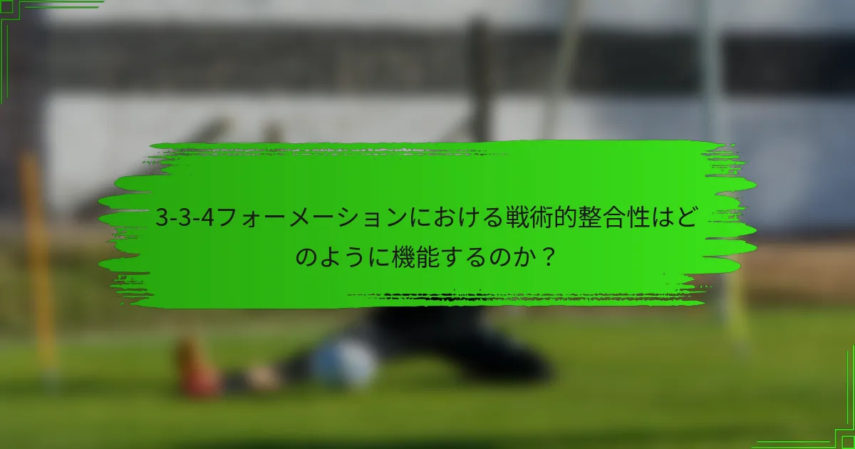 3-3-4フォーメーションにおける戦術的整合性はどのように機能するのか?