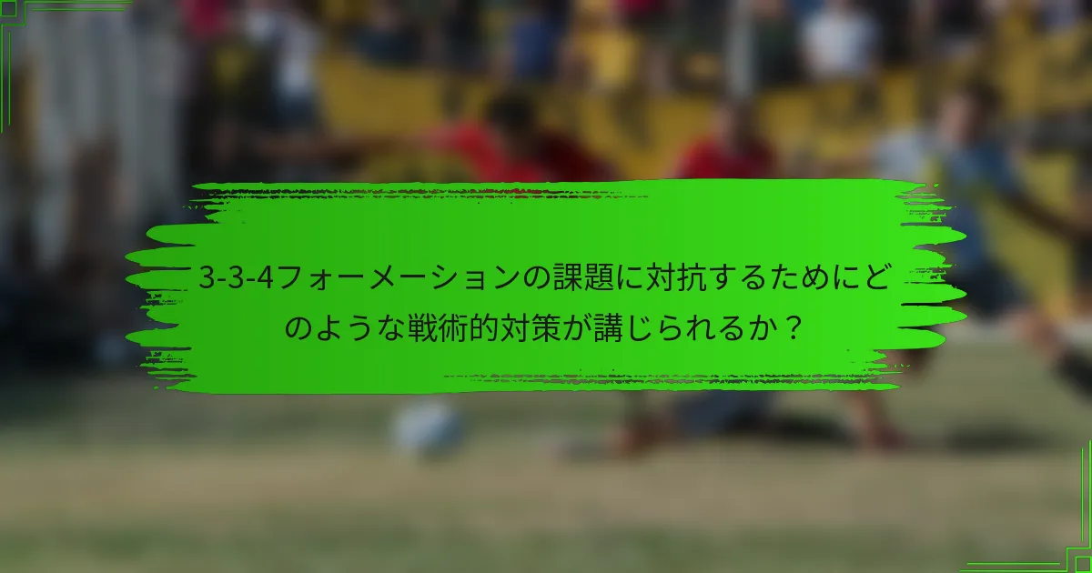 3-3-4フォーメーションの課題に対抗するためにどのような戦術的対策が講じられるか?