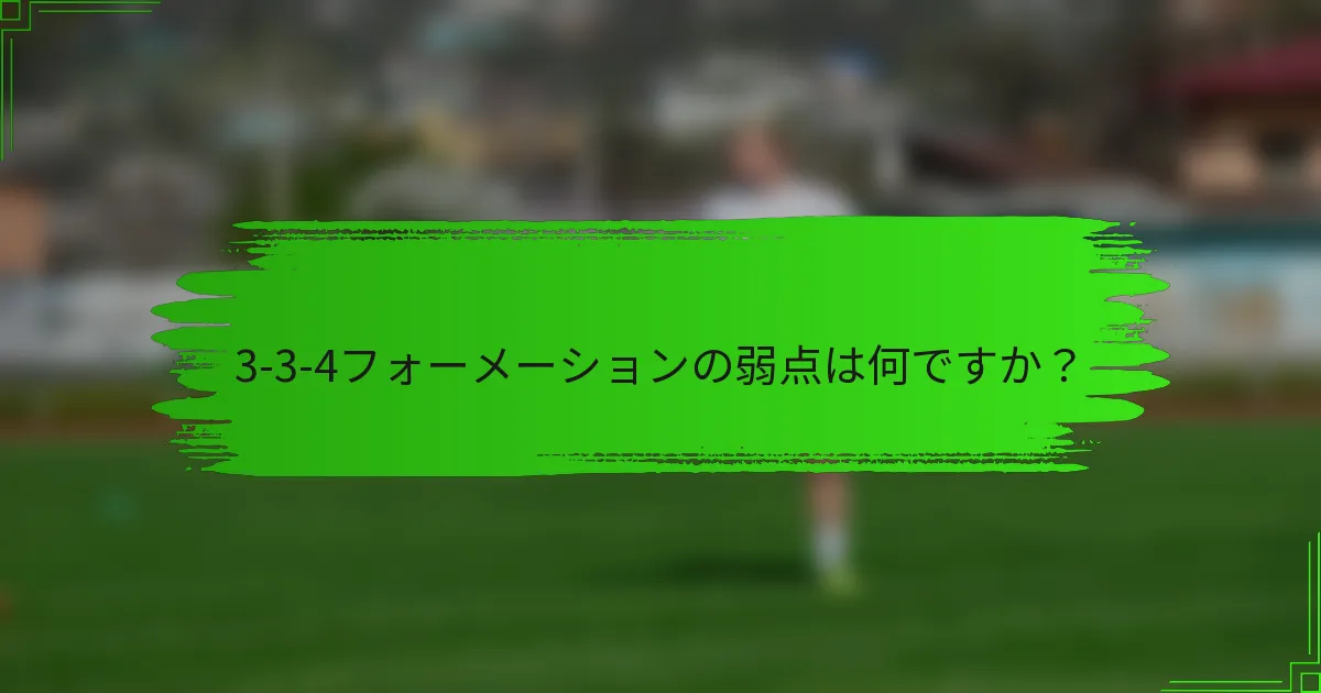 3-3-4フォーメーションの弱点は何ですか?