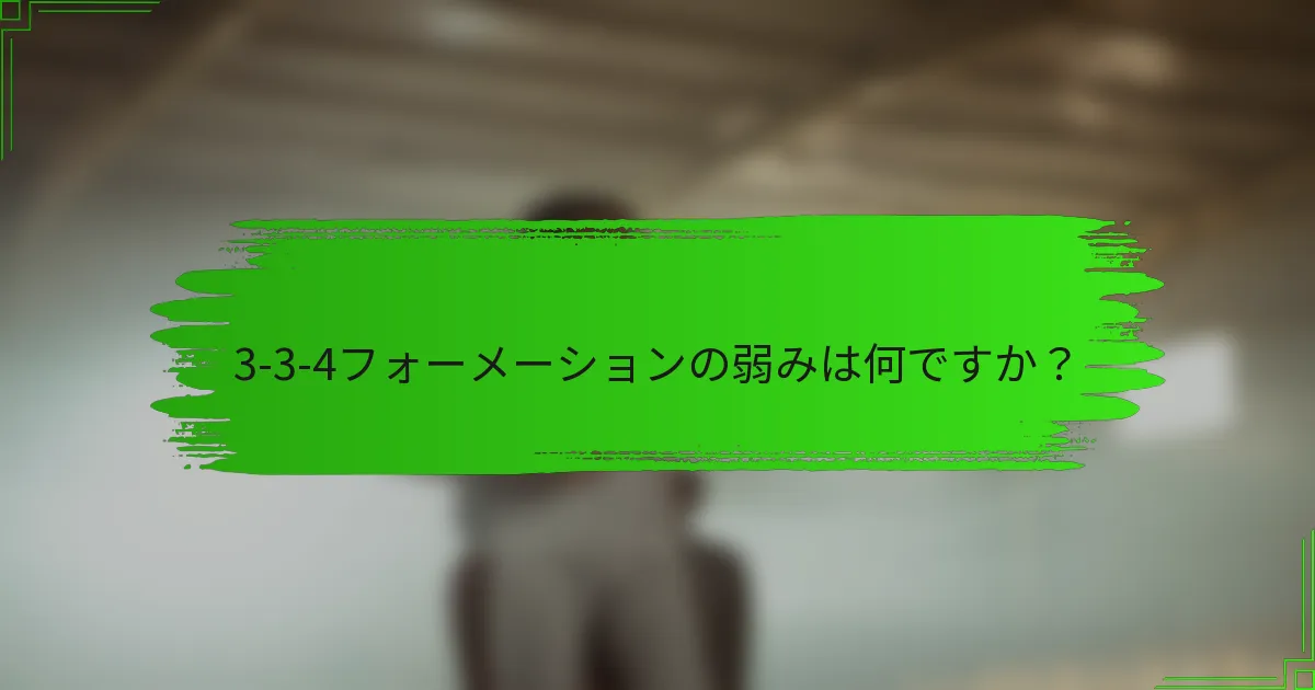 3-3-4フォーメーションの弱みは何ですか？