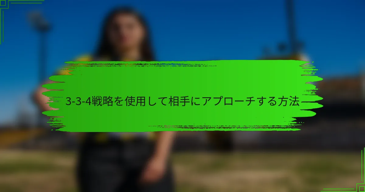 3-3-4戦略を使用して相手にアプローチする方法